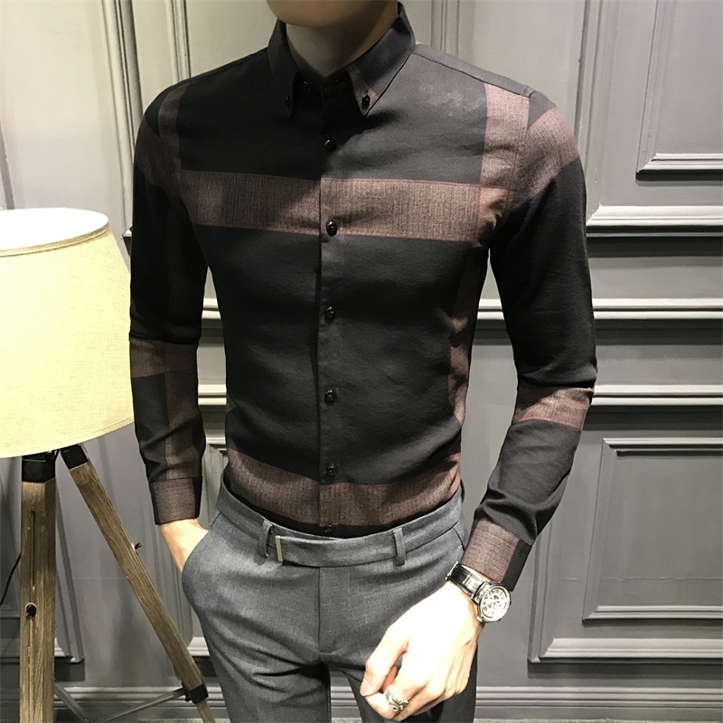 la marque tide shirt pour hommes à manches longues 2019 nouvelle version coréenne de slim fit fashion rayé business casual tendance de chemises pour hommes minces la marque tide shirt pour hommes à manches longues 2019 nouvelle version coréenne de slim fit fashion rayé business casual tendance de chemises pour hommes minces