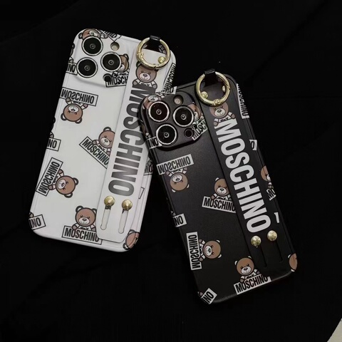 Moschino Bear New Hand Band Strap 14, 13, 12 iPhone Case