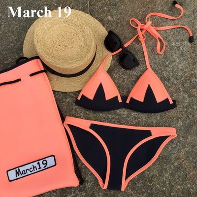 March19三角比基尼2018新款系带无钢托荧光色撞色潜水泳衣女性感-淘宝网 March19三角比基尼2018新款系带无钢托荧光色撞色潜水泳衣女性感-淘宝网