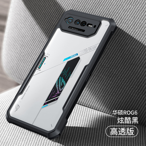 Black — Tough Shockproof Airbag Corner Protection Heatsink Heat Dissipation Rog Phone 6, Rog Phone 6 Pro Phone Case