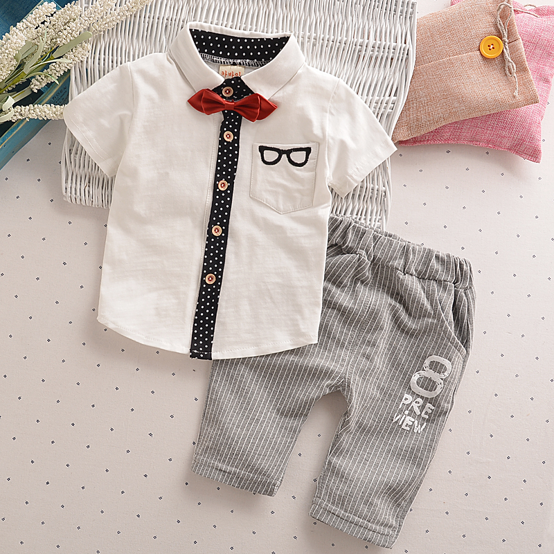 男童夏裝套裝韓版新款兒童短袖夏季襯衫兩件套1-2-3-4歲男寶寶潮