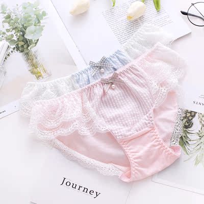 少女日系可爱纯棉三角裤低腰透明蕾丝花无痕性感薄款学生条纹内裤-淘宝网 少女日系可爱纯棉三角裤低腰透明蕾丝花无痕性感薄款学生条纹内裤-淘宝网