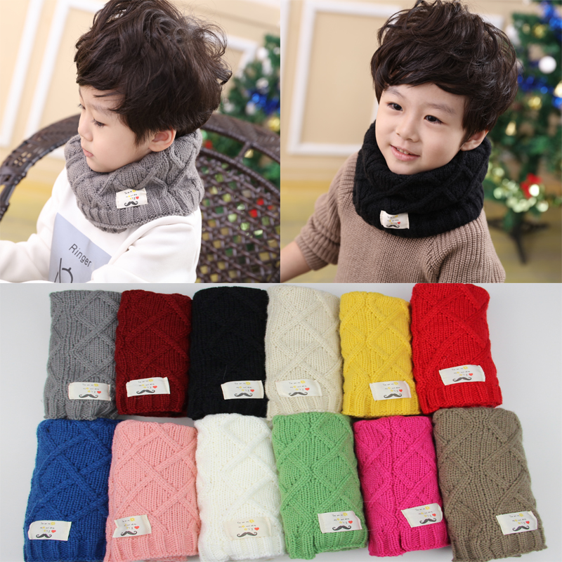 韓版兒童圍巾秋鼕可愛時尚寶寶圍脖男女童針織毛線脖套小孩鼕天潮