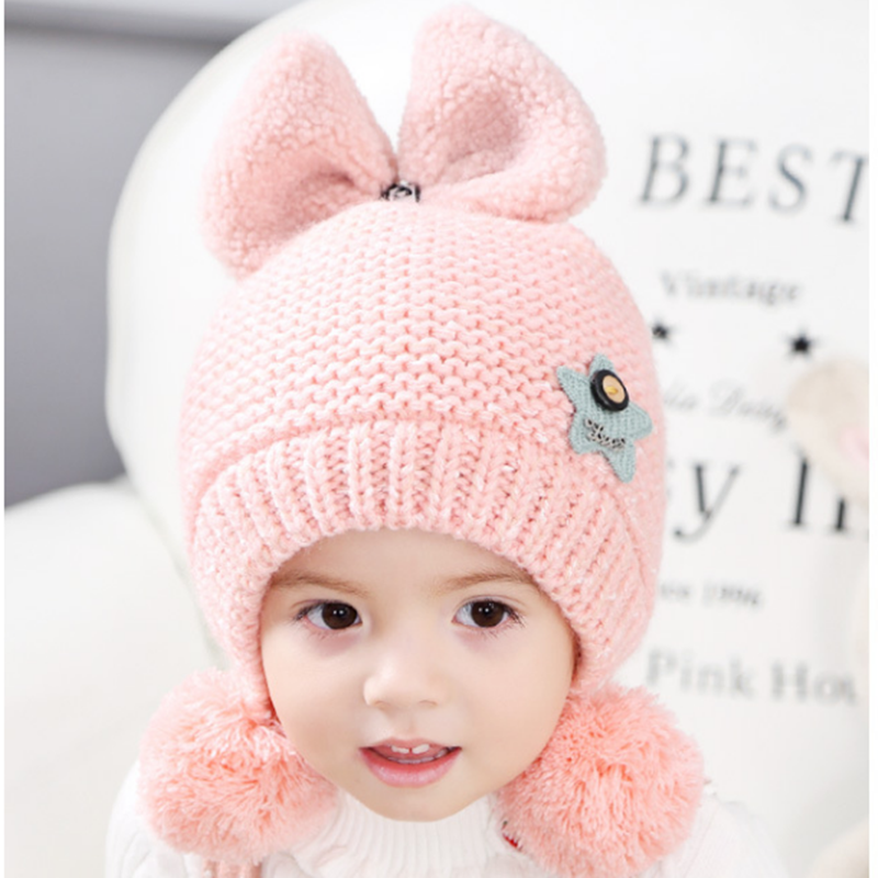女童帽子韓版秋鼕季2-5歲兒童加絨護耳臉帽寶寶保暖毛線帽公主帽4