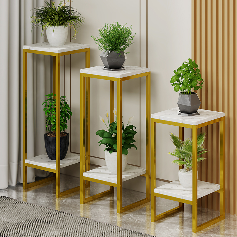 Light Luxury Flower Rack Living Room Multi-Layer Floor Simple Modern Balcony Indoor Green Radish Storage Rack High-End Jardiniere