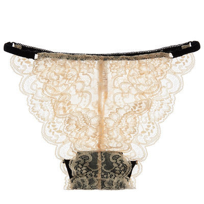 少女美屋欧美女士蕾丝底档纯棉三角裤 镂空舒适性感透气低腰内裤-淘宝网