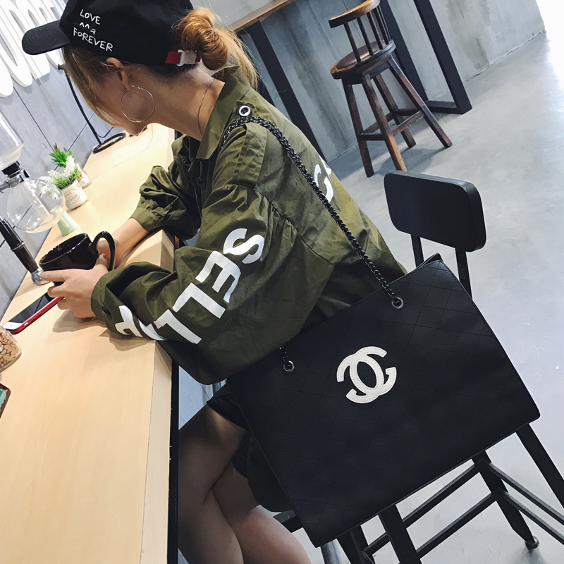 小香風包包女2017新款時尚大容量韓版菱格鏈條包單肩斜挎包大包