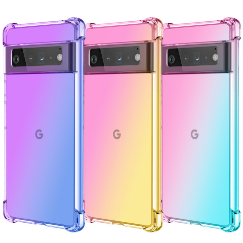Rainbow Gradient Silicone TPU Airbag Corner Protection 8, 8 Pro Google Pixel Phone Case