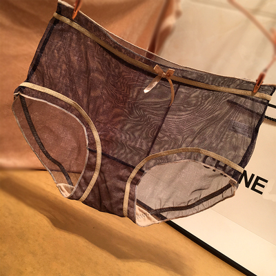 暗香透视诱惑网纱中腰无痕薄款女士内裤牛仔渐变色性感蕾丝内裤女-淘宝网