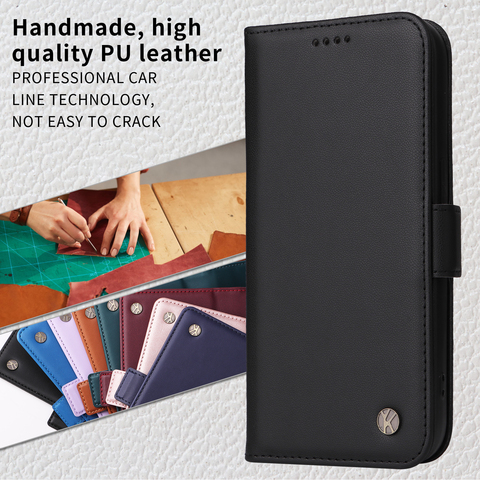 Black — Wallets Folio Flip Magnetic Synthetic Leather Card Holder Folding Stand A13 5G, A23 5G, A33 5G, A53 5G, A73 5G, S23