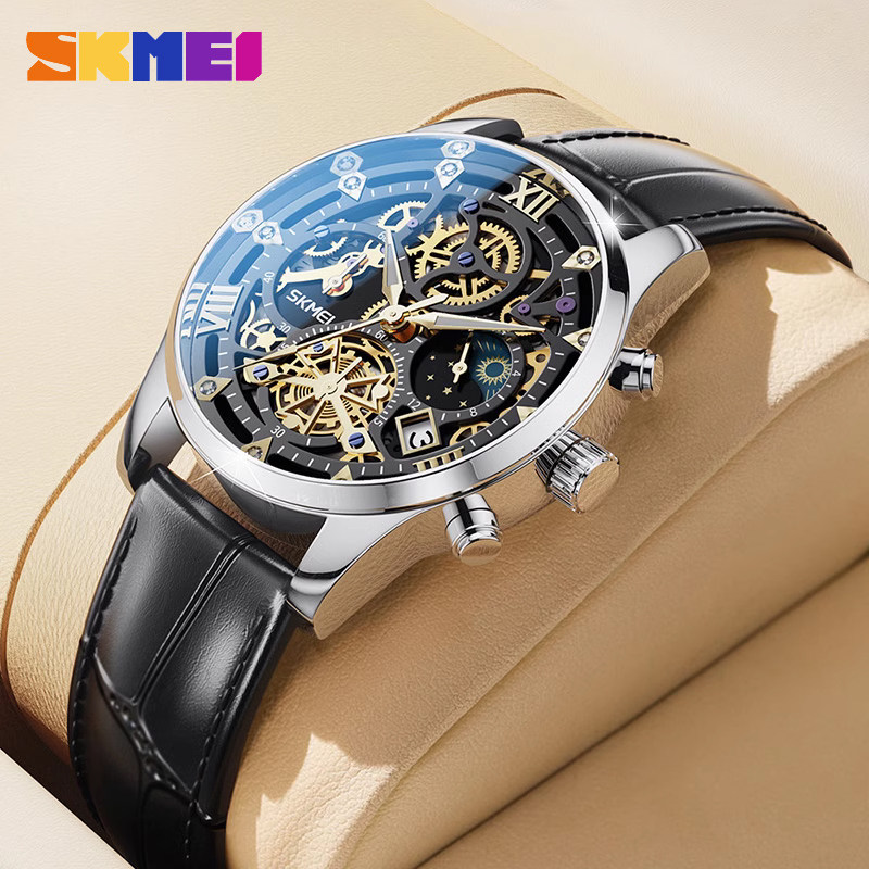 Men's Quartz Watch Multifunctional Waterproof Business Style_voghion.com