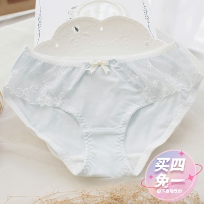 日系内裤女可爱蕾丝星星刺绣网纱蝴蝶结舒适棉质低腰三角女士胖次-淘宝网 日系内裤女可爱蕾丝星星刺绣网纱蝴蝶结舒适棉质低腰三角女士胖次-淘宝网