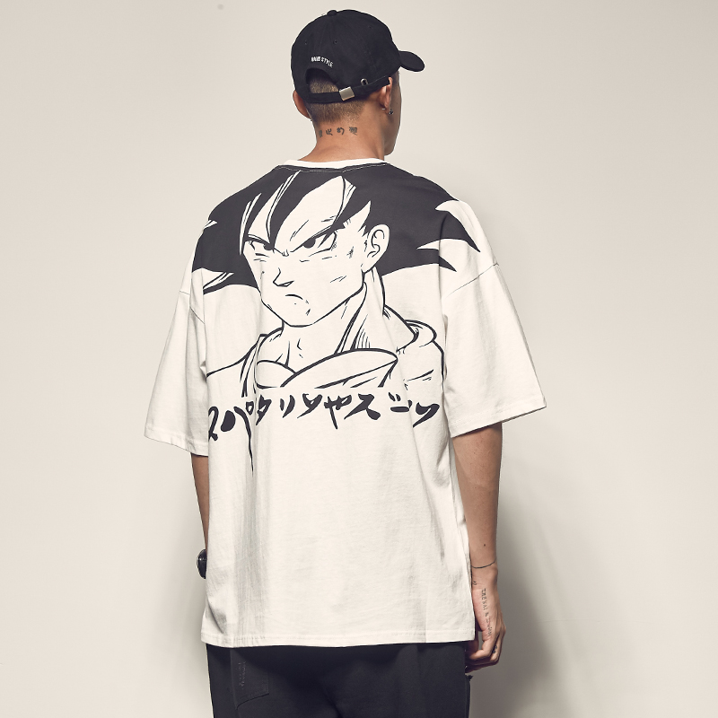 les hommes de la route d'été nouveau style de dessin animé japonais imprimé à manches courtes t-shirt des hommes de la rue la marque tide lâche occasionnel coton tops tee les hommes de la route d'été nouveau style de dessin animé japonais imprimé à manches courtes t-shirt des hommes de la rue la marque tide lâche occasionnel coton tops tee