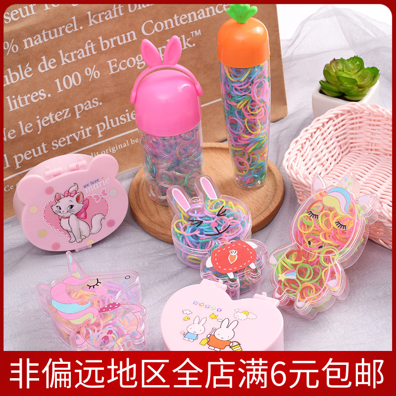 Boxed Thickened Disposable Rubber Band Children's Hair Band Girls' Tie Cartoon Hair Rope Baby Net Red Hair Accessories