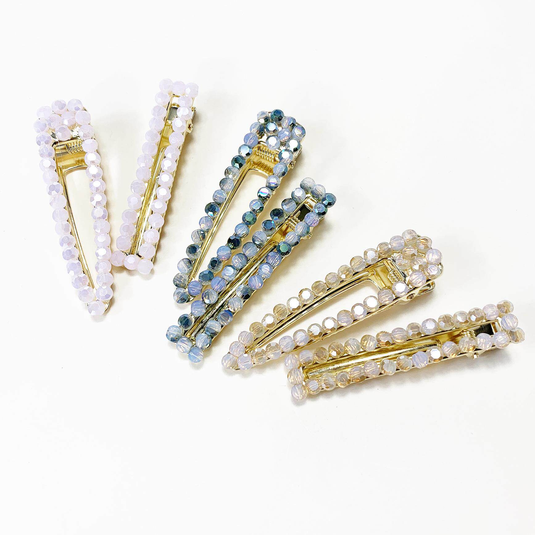 กิ๊บติดผม 新款韩版水钻发夹一字夹ins时尚创意小清新发饰少女网红公主可爱  