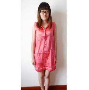 polove夏季單品韓版修身女裝純色無袖高仿真絲連衣裙9塊9