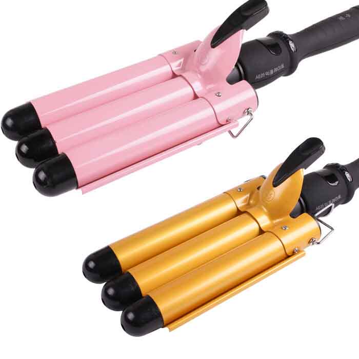 เครื่องหนีบผม ลอนมาม่า 韩国蛋糕卷三棒卷发器水波纹卷发棒蓬松蛋卷棒蝴蝶泡面波浪烫发器  