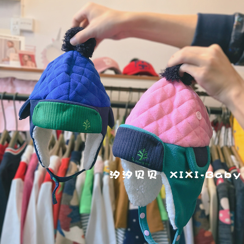 韓國帽子秋鼕季寶寶帽子男童女童兒童加絨加厚保暖帽1一5歲