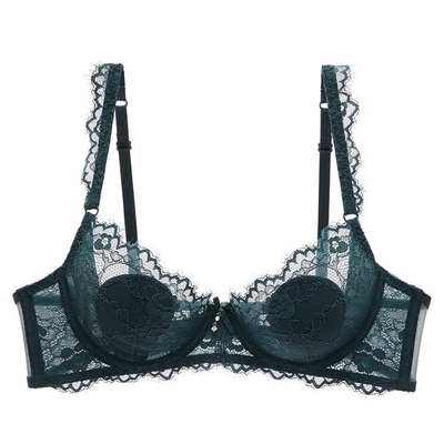 少女美屋夏季超薄杯棉垫内衣文胸蕾丝睫毛半透明侧收大码薄款胸罩-淘宝网