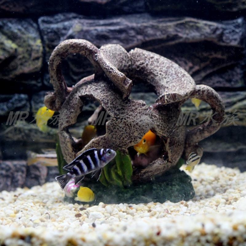 Fish Tank Aquarium Decorative Resin Crafts Egyptian Cave Fish Shrimp Dodging Hidden Bonsai Aquarium Flower Wine Bucket