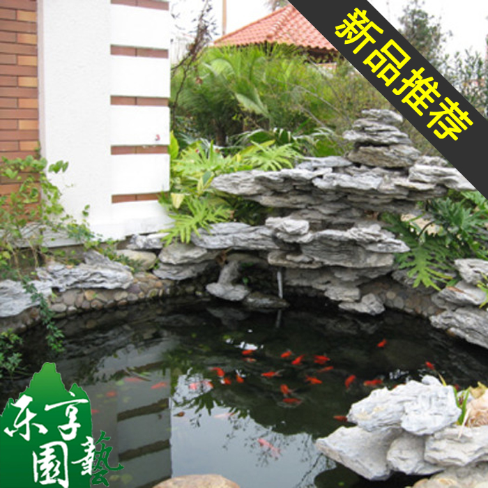 水池别墅彩灯夜景鱼池喷泉价格景观带花园浦秀路假山镇浦江别墅图片