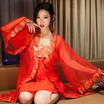 复古高档女式性感睡衣新娘古典长裙包臀和服浴袍情趣内衣诱惑套装-淘宝网