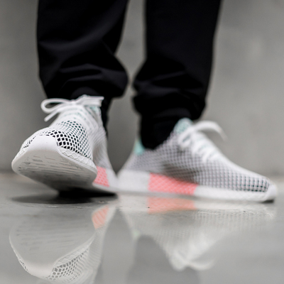 Adidas 三叶草 Deerupt Runner 网格 网面 男女休闲跑步鞋 B28