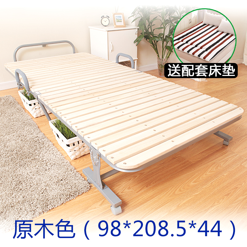 japanese solid wood folding bed single bed office siesta bed hard board bed plus bed children's sister-in-law escort bed