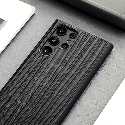 Tree Bark Wood Pattern Genuine Leather Slim Fit Stylish S21, S21 Plus, S21 Ultra, S20, S20 Plus, S20 Ultra, S22, S22 Plus