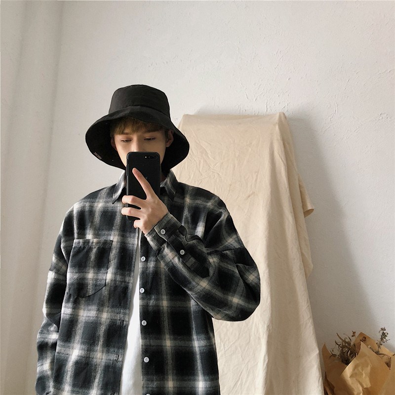 chemise à carreaux hommes de printemps de nouvelles plus mât mètres lâche casual chemise à manches longues fat man han édition joker marée shirt chemise à carreaux hommes de printemps de nouvelles plus mât mètres lâche casual chemise à manches longues fat man han édition joker marée shirt