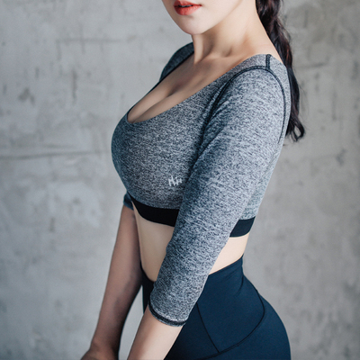 Remodeling紧身运动上衣女 跑步健身瑜伽透气带胸垫透气T恤背心-淘宝网
