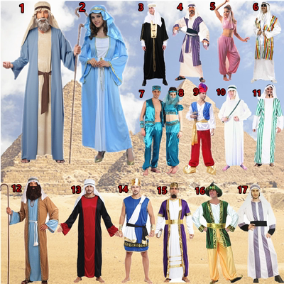 万圣节儿童埃及法老服装 男成人女公主古希腊服装阿拉伯王子服装