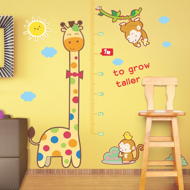 寶寶房間裝飾小動物貼畫可移除牆貼兒童臥室卡通貼紙男童女童