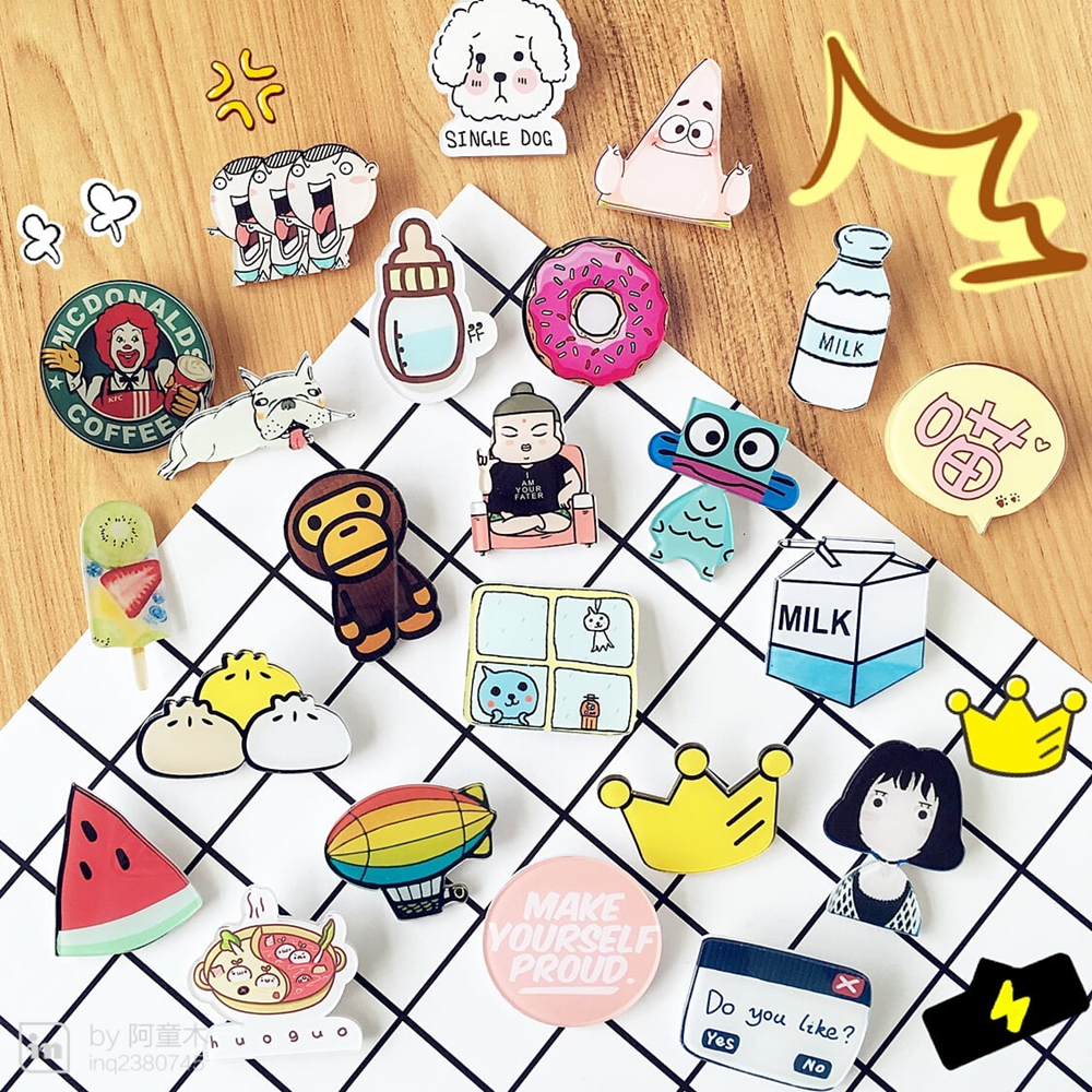 le japon et la corée du sud harajuku ulzzang animaux de dessin animé acrylique broche bouteille de lait de popsicle queer insigne broche le japon et la corée du sud harajuku ulzzang animaux de dessin animé acrylique broche bouteille de lait de popsicle queer insigne broche