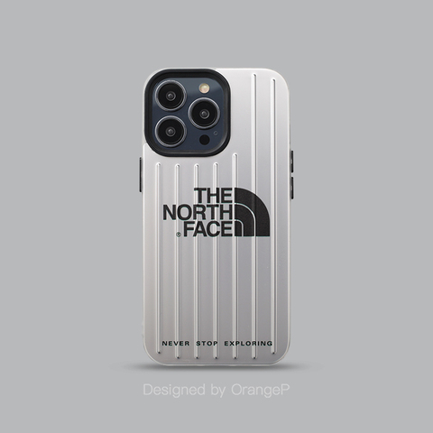 Silver — The North Face New Rimowa Suitcase Rib Electroplated 14, 13, 12 iPhone Case