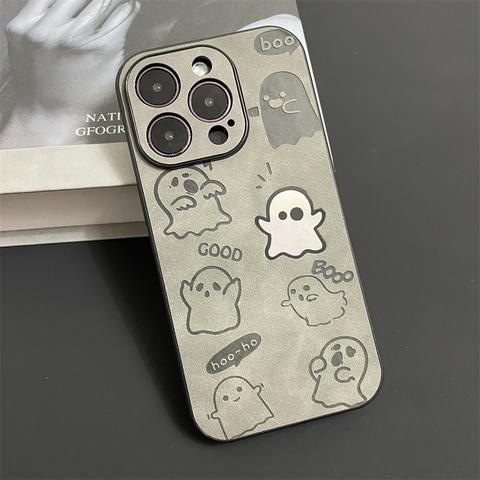 Gray — Ghost Cartoon Funny Unique Laser Gradient 15, 14, 13, 12 iPhone Case