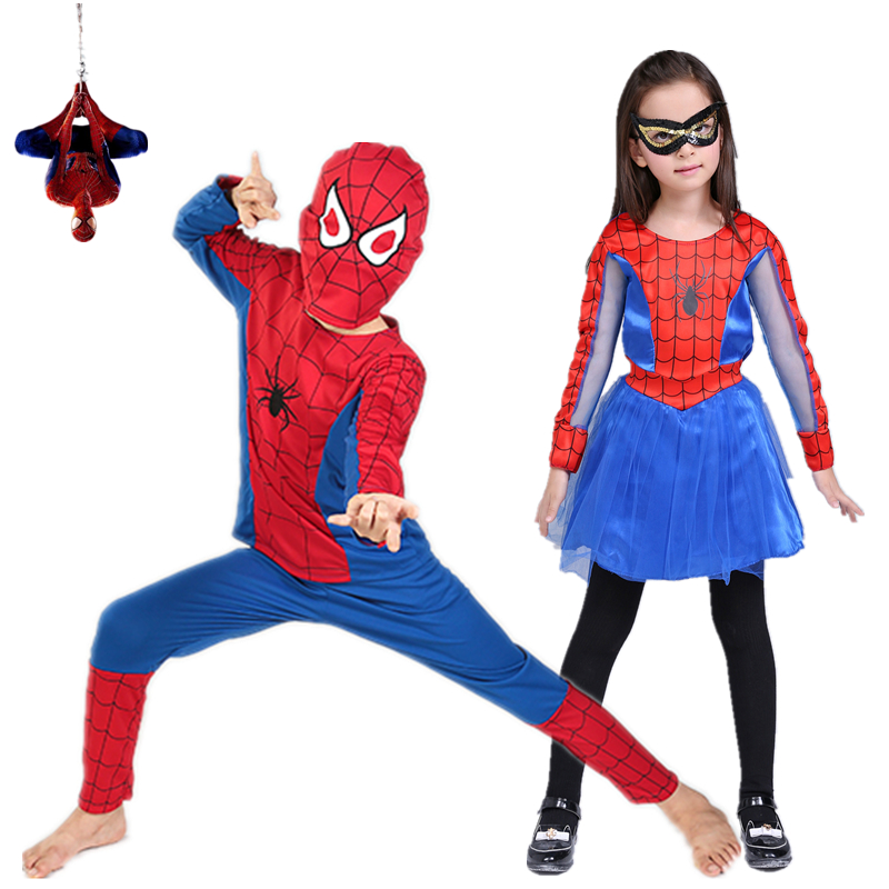聖誕節兒童服裝男童女童蜘蛛俠角色扮演衣服化裝舞會cosplay服裝