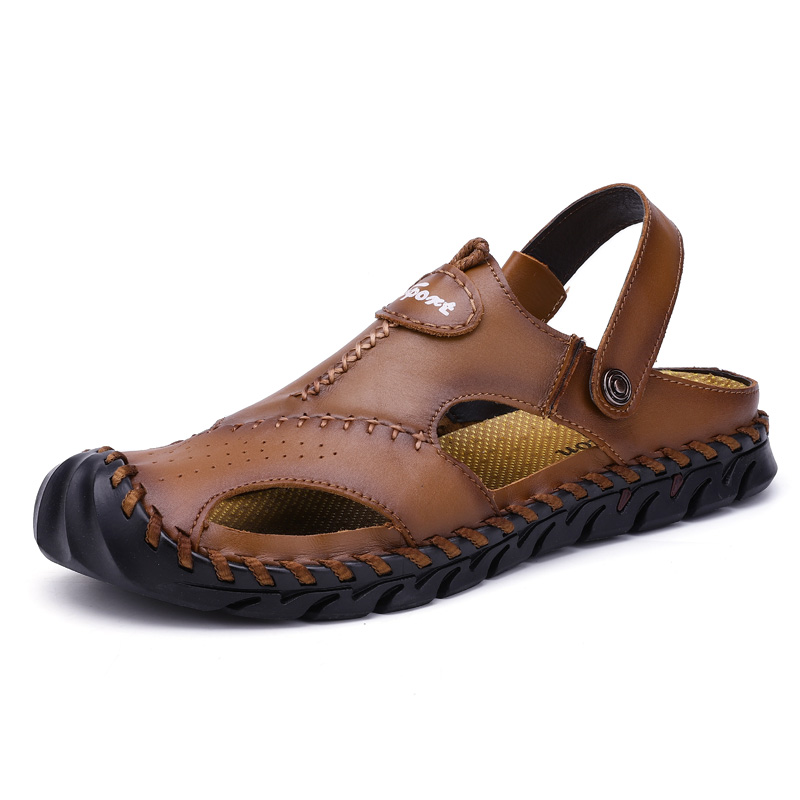 les hommes en cuir du vietnam sandales 2019 été nouveau style de la tête de couche de cuir de vachette sandales fond mou de deux portent des sandales tendance les hommes en cuir du vietnam sandales 2019 été nouveau style de la tête de couche de cuir de vachette sandales fond mou de deux portent des sandales tendance