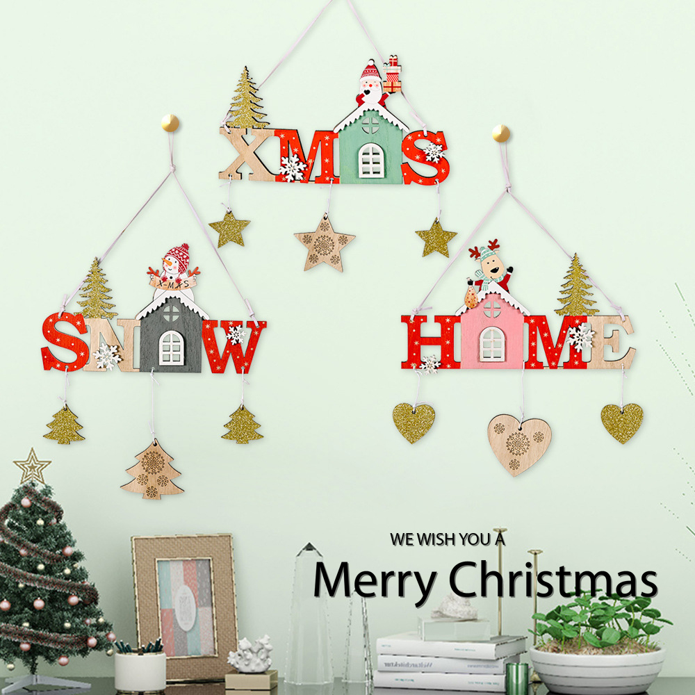 New Cistmas Decoration Wooden Cistmas Pendant Cistmas House Shape Wooden XINGX Love Tree Pendant