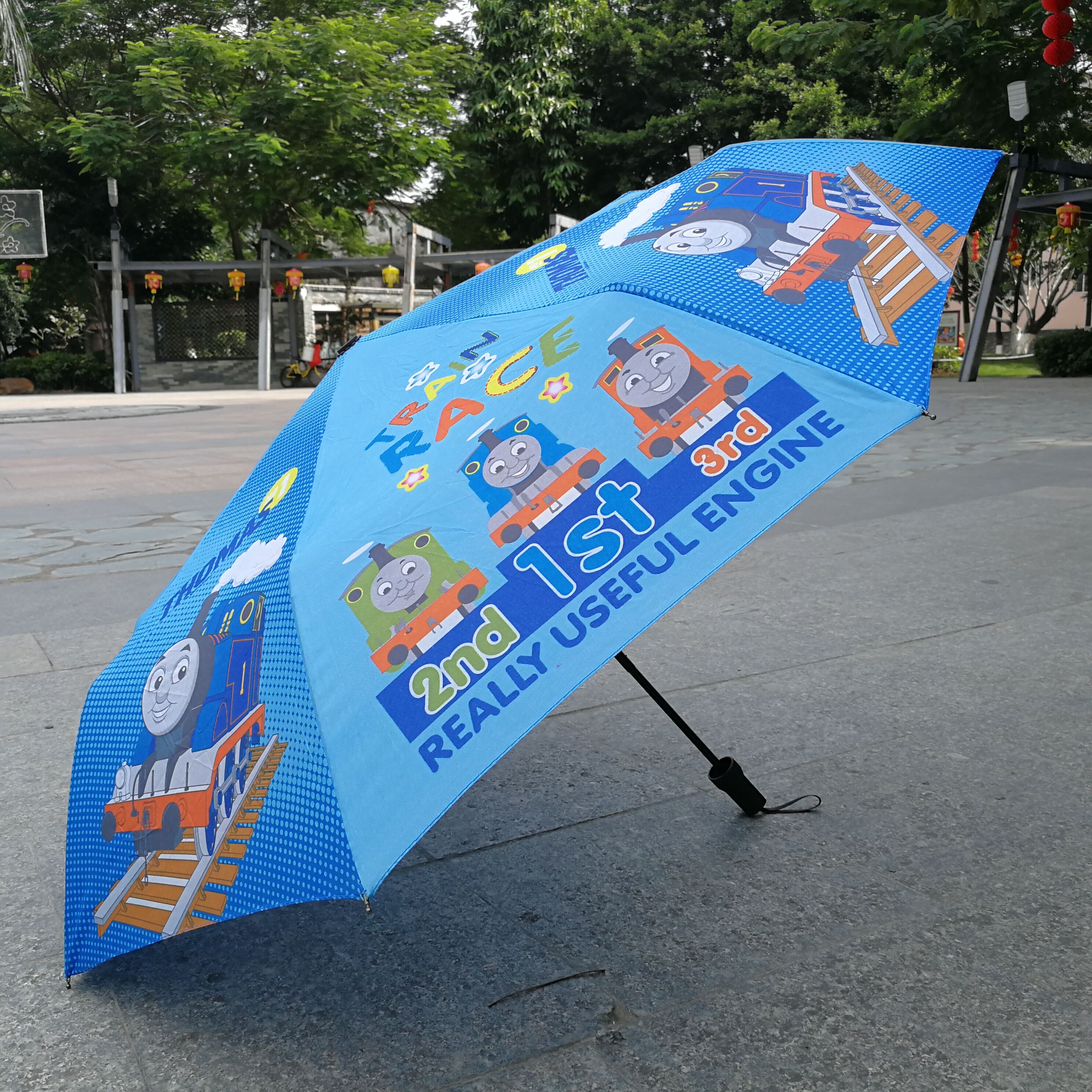 兒童雨傘THOMAS托馬斯火車頭卡通汽車總動員男童折疊傘三折傘