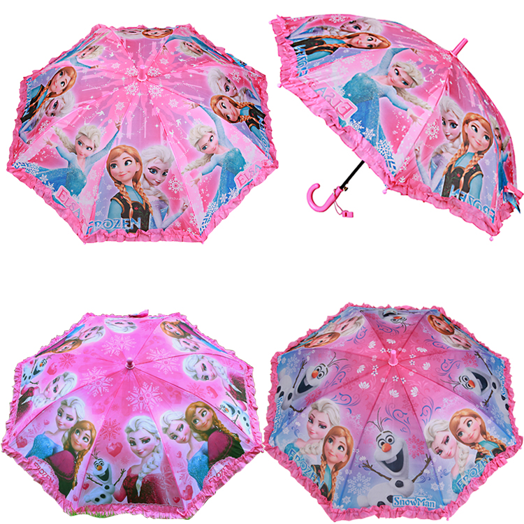 兒童雨傘男女童自動迪士尼小魔仙愛莎冰雪奇緣艾莎白雪公主長柄傘