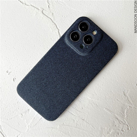 Blue — Canvas Fabric Anti Slip 15, 14, 13, 12, 11 iPhone Case