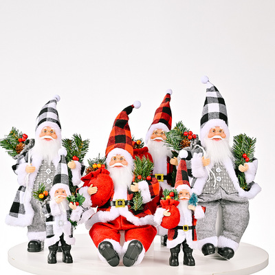 cistmas decoration red and b pid cloth santa cus home mall window desktop scene holiday decoration