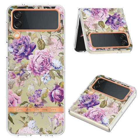 Electroplated Flower Z Flip4 Z Flip4 Wallets Folio Flip Girls Samsung Phone Case