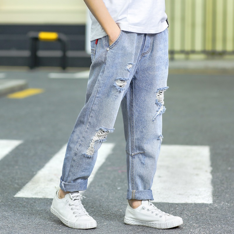 enfants pantalon hommes 2019 version coréenne de pantalons longs marée de printemps garçons ripped jeans grand enfant garçon de nouvelles en vrac enfants pantalon hommes 2019 version coréenne de pantalons longs marée de printemps garçons ripped jeans grand enfant garçon de nouvelles en vrac