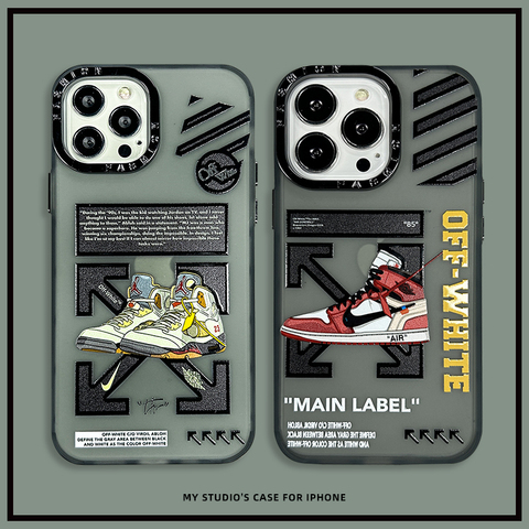 New Off White Jordan Sneakers Illustration 14, 13, 12 iPhone Case