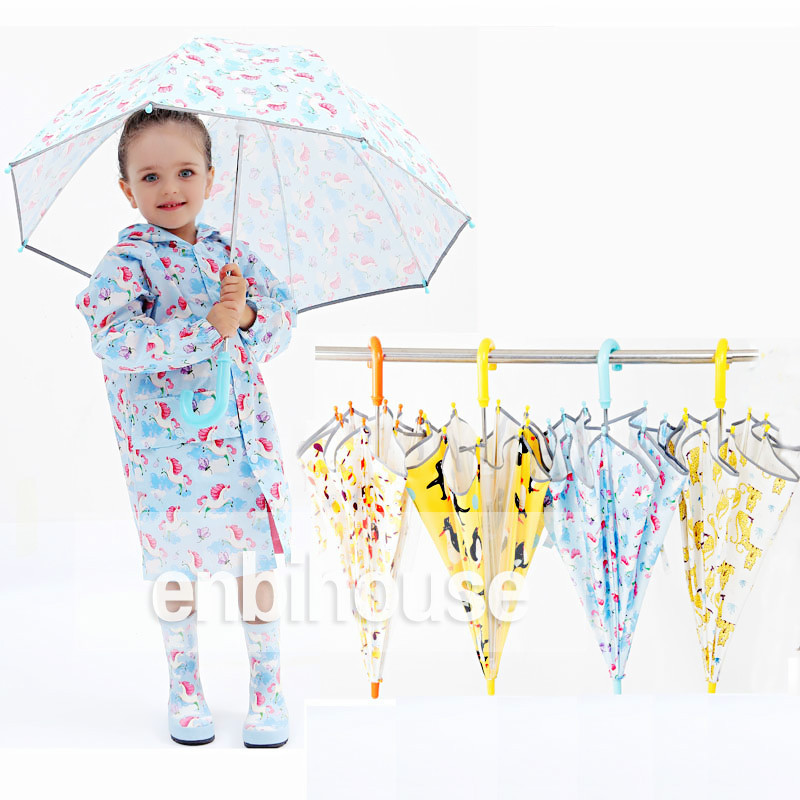 ins韓國原單幼兒童雨傘/企鵝雨遮/卡通動物男童女童雨具 長柄傘