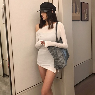 基础性感打底裙长袖秋装薄款斜肩露肩紧身显瘦包臀短裙开衫裙内搭-淘宝网 基础性感打底裙长袖秋装薄款斜肩露肩紧身显瘦包臀短裙开衫裙内搭-淘宝网
