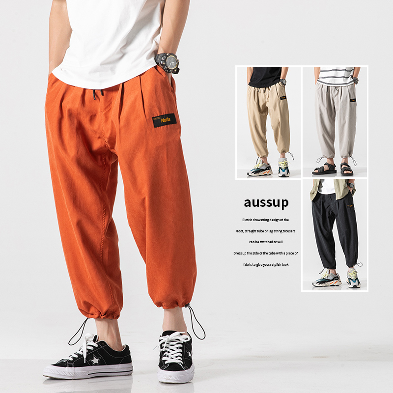 l'été mince paragraphe cordon de serrage faisceau pied pantalon hommes libres du vintage décontracté tout droit cargo pants tendance ins peplum pantalon l'été mince paragraphe cordon de serrage faisceau pied pantalon hommes libres du vintage décontracté tout droit cargo pants tendance ins peplum pantalon
