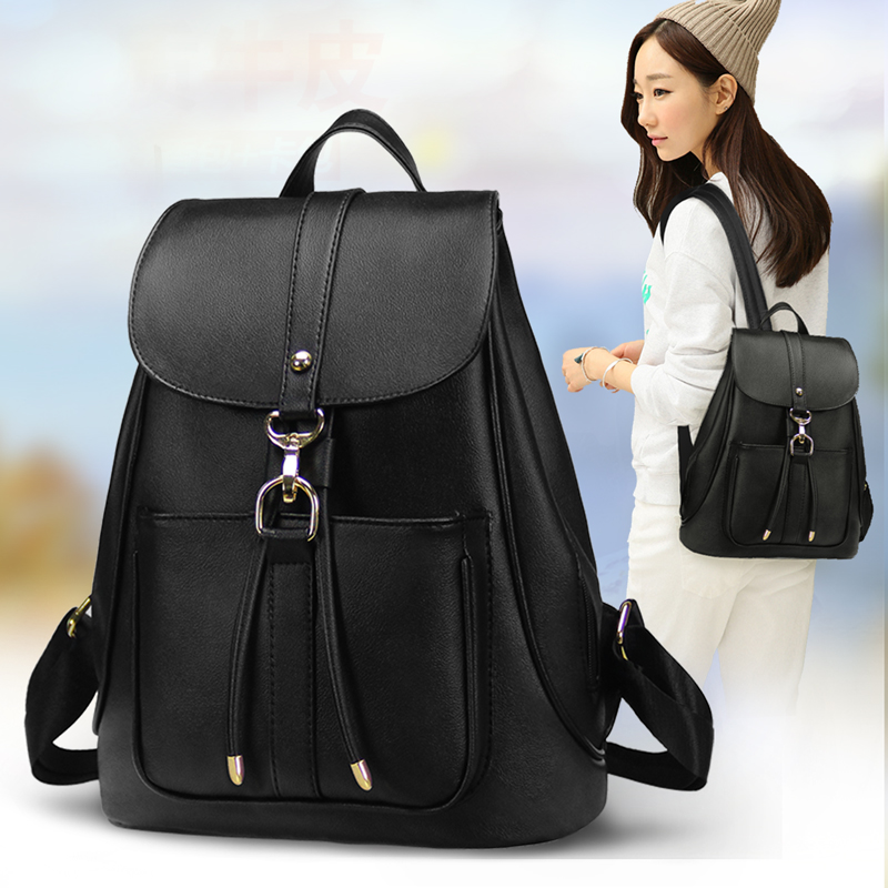 新款雙肩包女包韓版pu皮學生書包休閑學院風潮流時尚女士包包背包